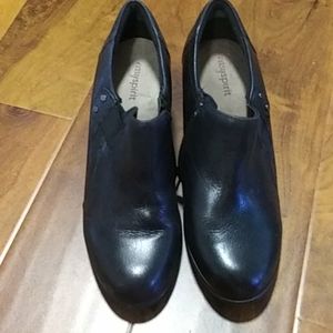 Black leather ankle boots